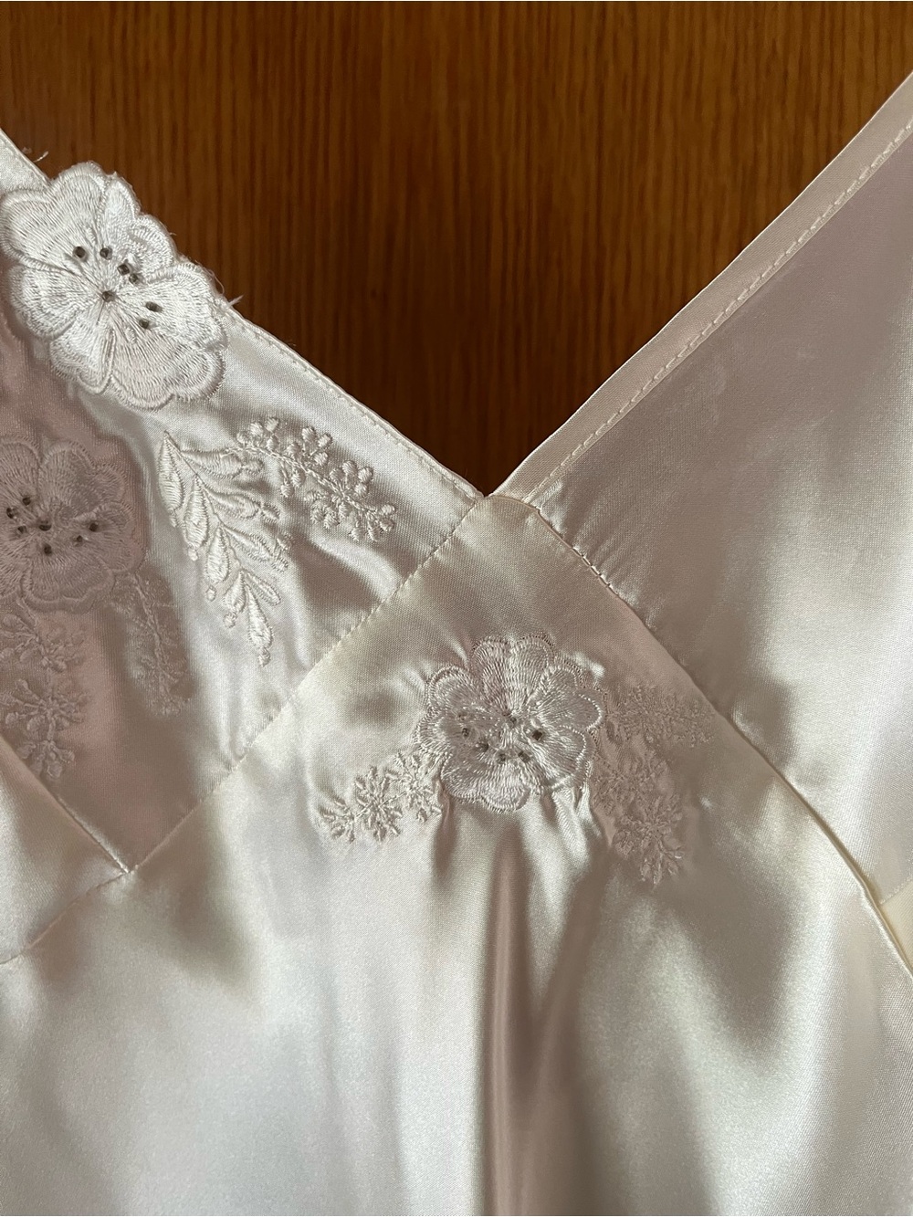 Silky Ivory Lace-Trim Slip Dress - Picture 8 of 10